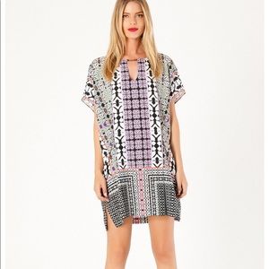 Hale Bob Purple Natalya Crepe De Chine Dress